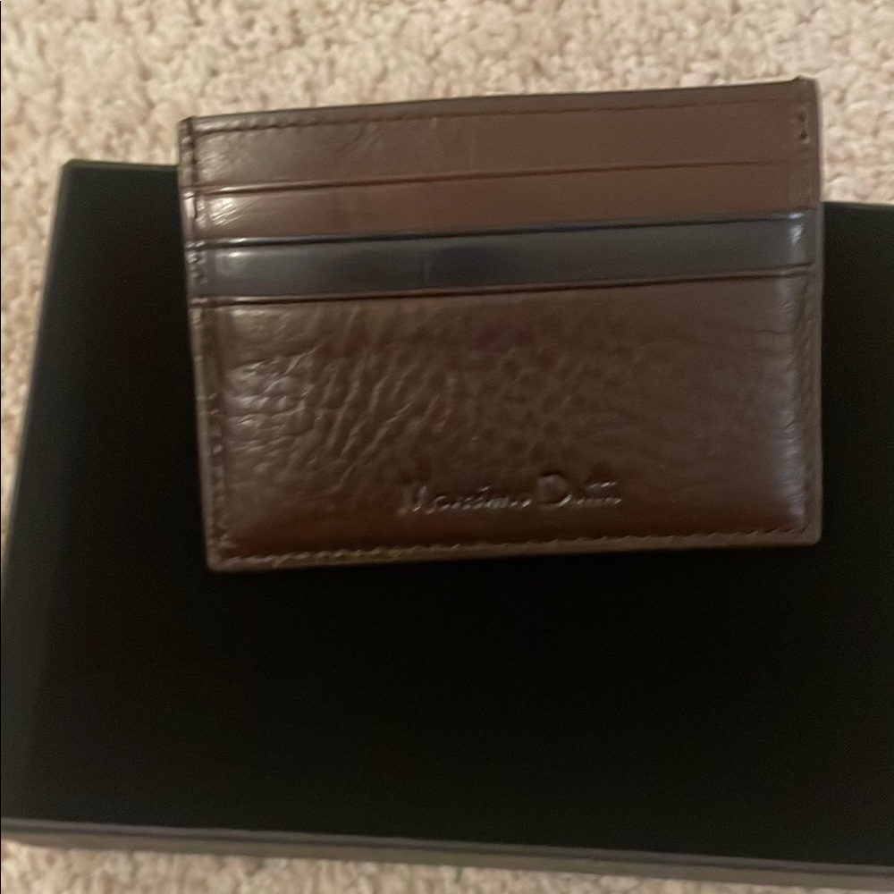 Massimo Dutti Brown Leather Card Holder